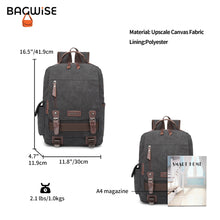 Canvas Backpack – Water Repellent Vegan Leather Laptop Backpack Unisex Black Anthracite