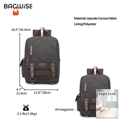 BAGWISE Canvas Backpack - 1270 - Black