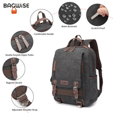Canvas Backpack – Water Repellent Vegan Leather Laptop Backpack Unisex Black Anthracite