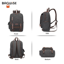 Canvas Backpack – Water Repellent Vegan Leather Laptop Backpack Unisex Black Anthracite