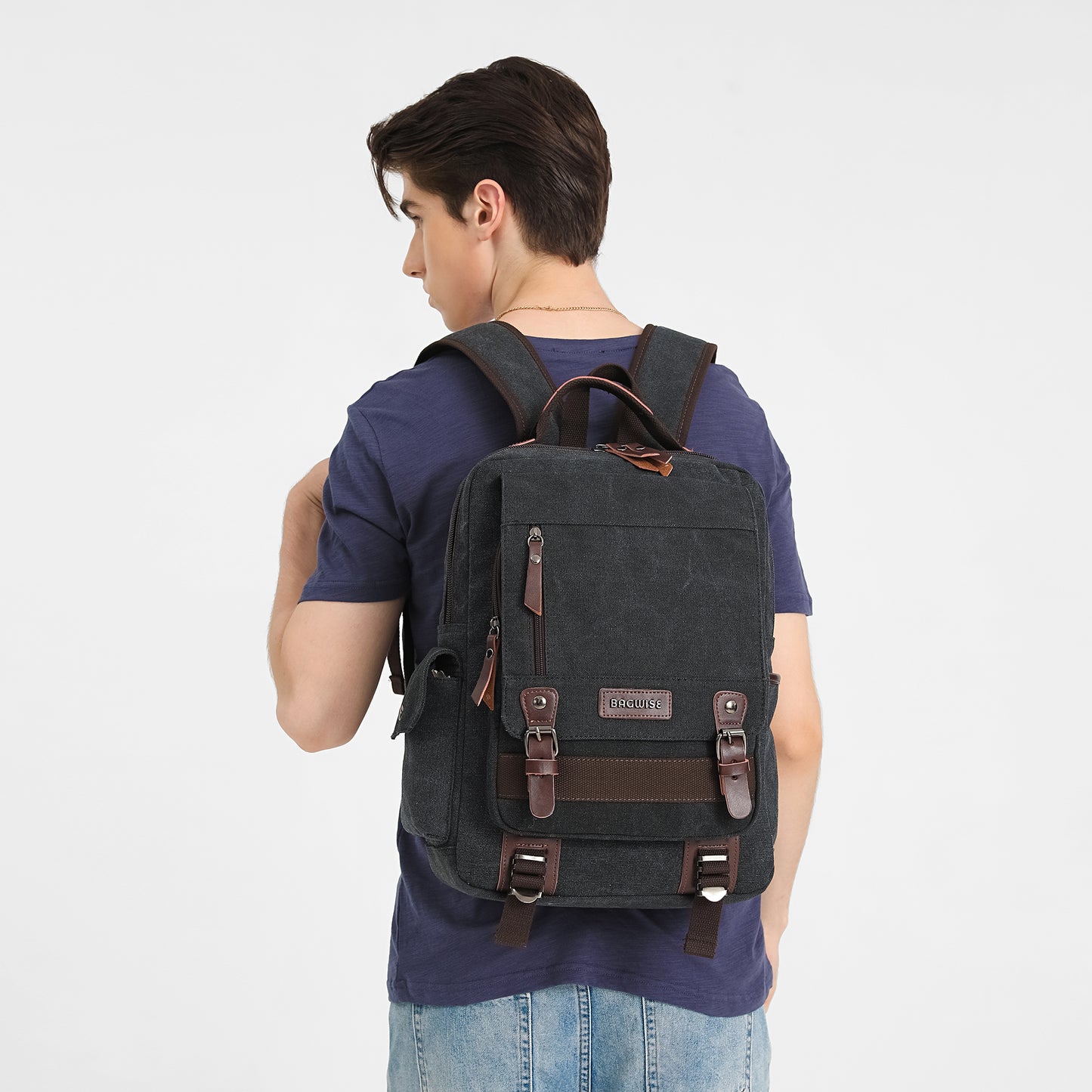 BAGWISE Canvas Backpack - 1270 - Black