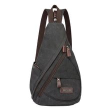 Canvas Sling Backpack – Water Repellent Vegan Leather Anti-Theft Unisex Black / Anthracite