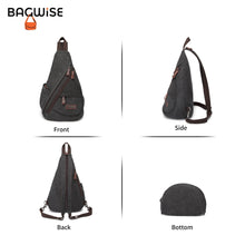 Canvas Sling Backpack – Water Repellent Vegan Leather Anti-Theft Unisex Black / Anthracite