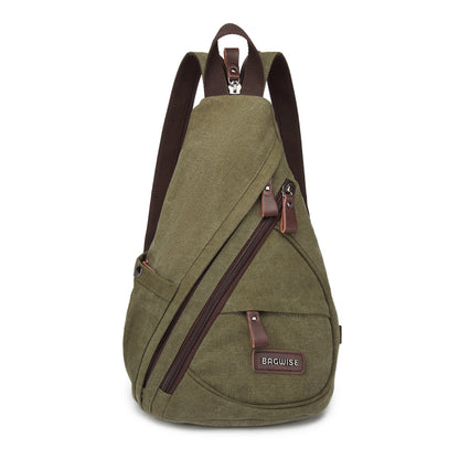 BAGWISE Canvas Sling Bag Backpack - 1276 - Dark Green