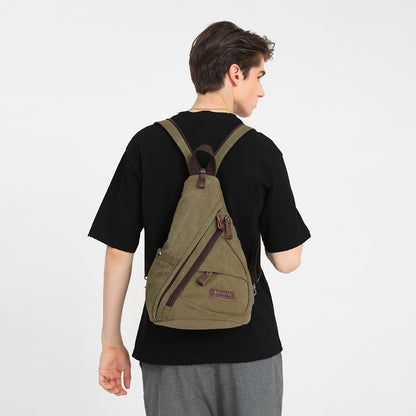 BAGWISE Canvas Sling Bag Backpack - 1276 - Dark Green