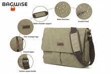 Canvas Crossbody Messenger Bag – Laptop Shoulder Bag Army Green