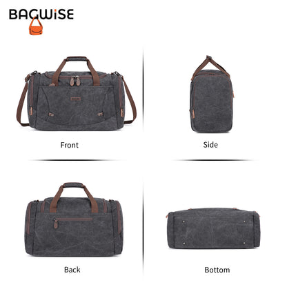 Canvas Duffle Bag for Travel Water Repellent Sport Gym Bag for Men Women 1320 Black