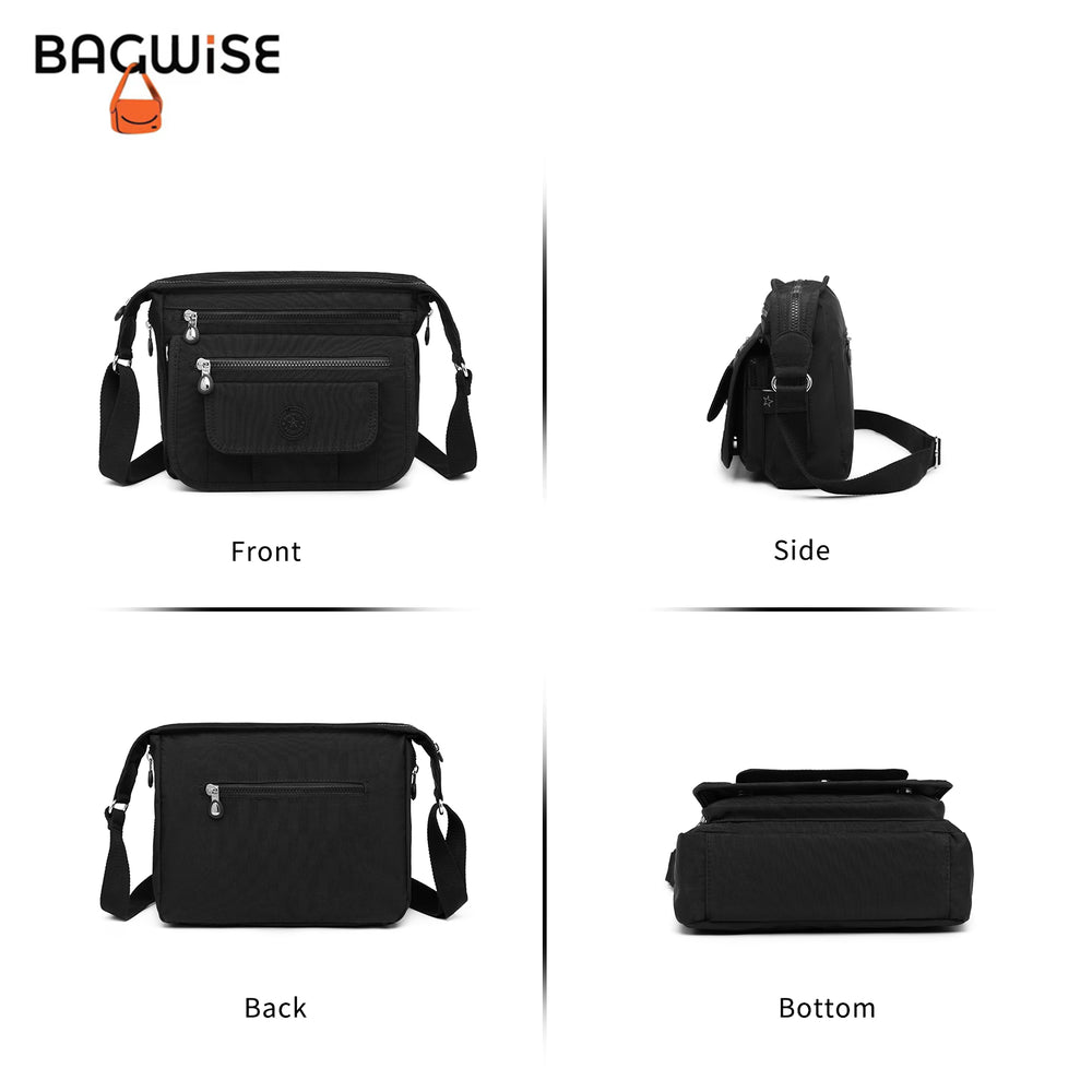 Crinkle Nylon Crossbody Shoulder Bag – Lightweight Water Repellent Unisex Sling Bag