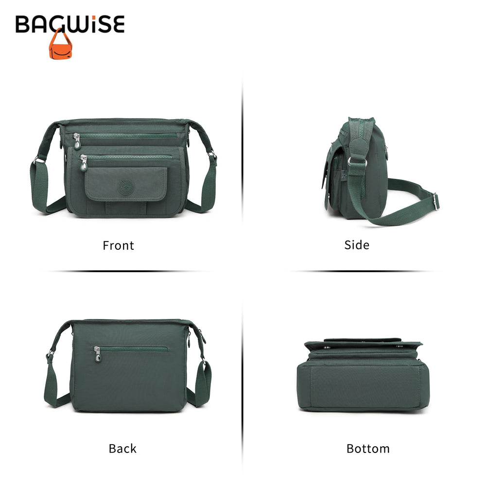 Crinkle Nylon Crossbody Shoulder Bag – Lightweight Water Repellent Unisex Sling Bag