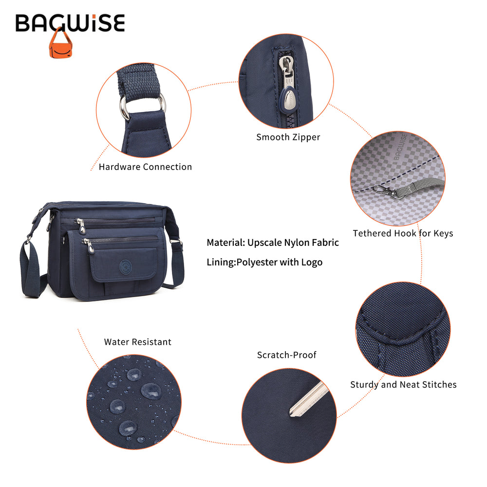 Crinkle Nylon Crossbody Shoulder Bag – Lightweight Water Repellent Unisex Sling Bag