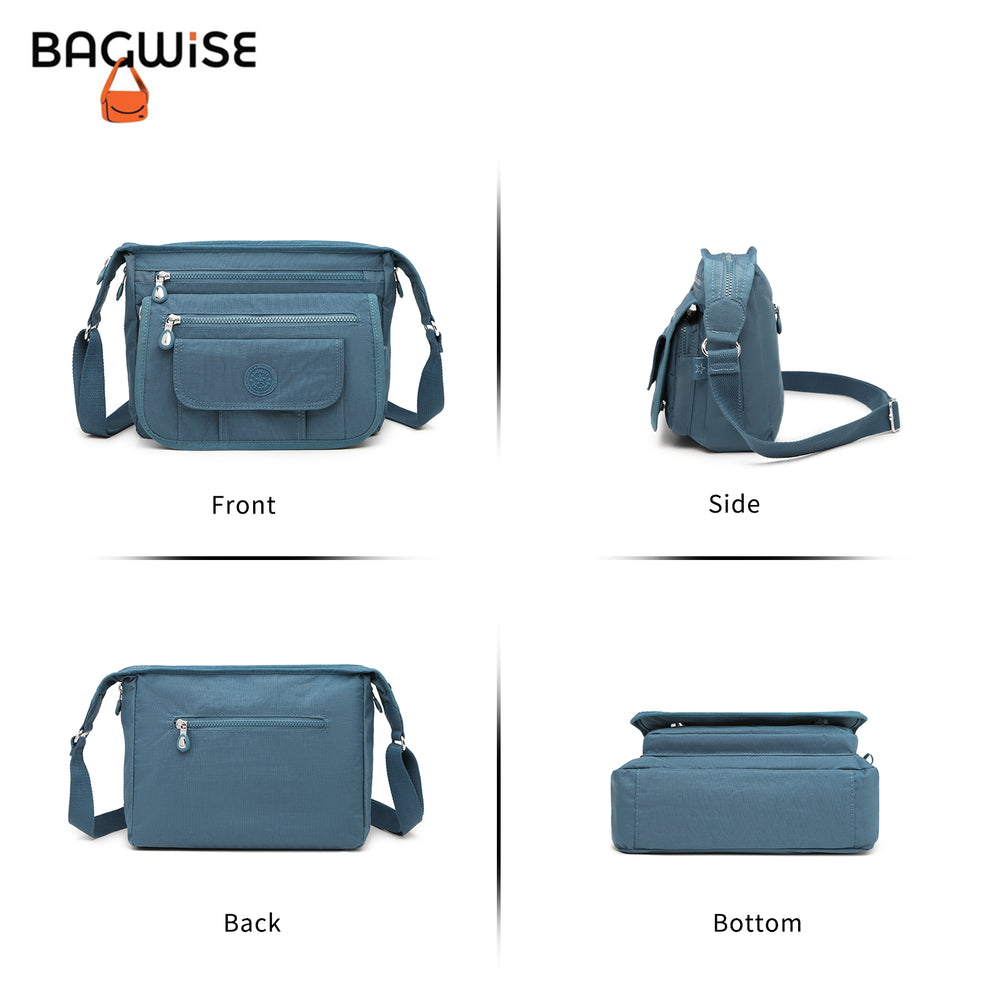 Crinkle Nylon Crossbody Shoulder Bag – Lightweight Water Repellent Unisex Sling Bag
