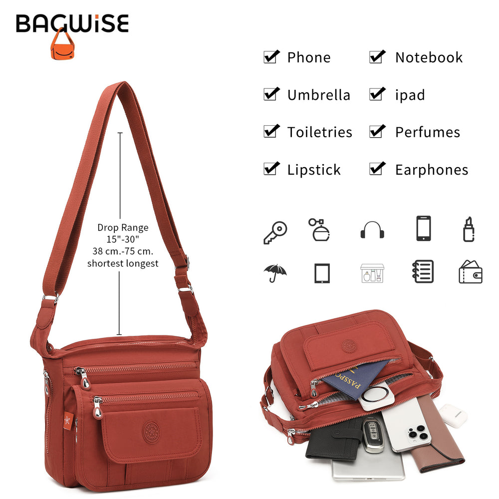 Crinkle Nylon Crossbody Shoulder Bag – Lightweight Water Repellent Unisex Sling Bag