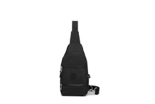 Crinkle Nylon Crossbody Sling Bag – Water Repellent Anti-Theft Unisex Shoulder Bag Black