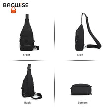 Crinkle Nylon Crossbody Sling Bag – Water Repellent Anti-Theft Unisex Shoulder Bag Black