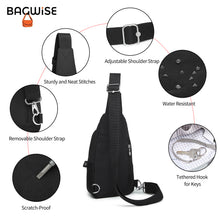 Crinkle Nylon Crossbody Sling Bag – Water Repellent Anti-Theft Unisex Shoulder Bag Black
