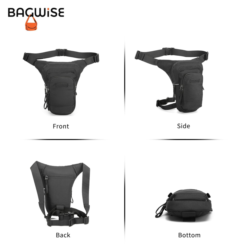 Motorcycle Leg Bag – Hip Bag Unisex – Cycling Thigh Bag Black