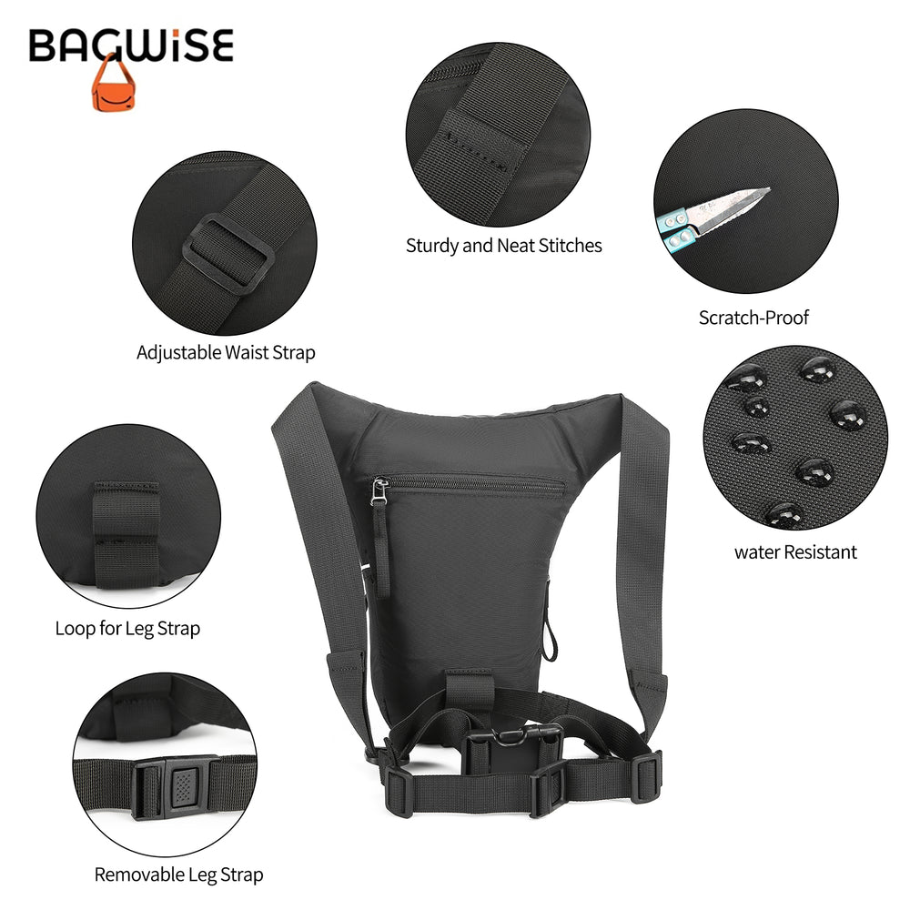 Motorcycle Leg Bag – Hip Bag Unisex – Cycling Thigh Bag Black