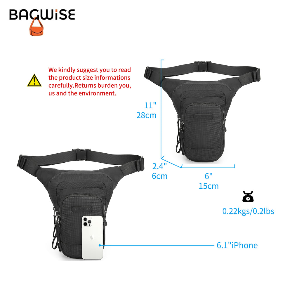 Motorcycle Leg Bag – Hip Bag Unisex – Cycling Thigh Bag Black