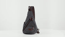 Canvas Sling Backpack 1276 – Water Repellent Vegan Leather, Anti-Theft Unisex – Dark Green